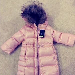 Gap pink down coat 3 yr toddler NWT